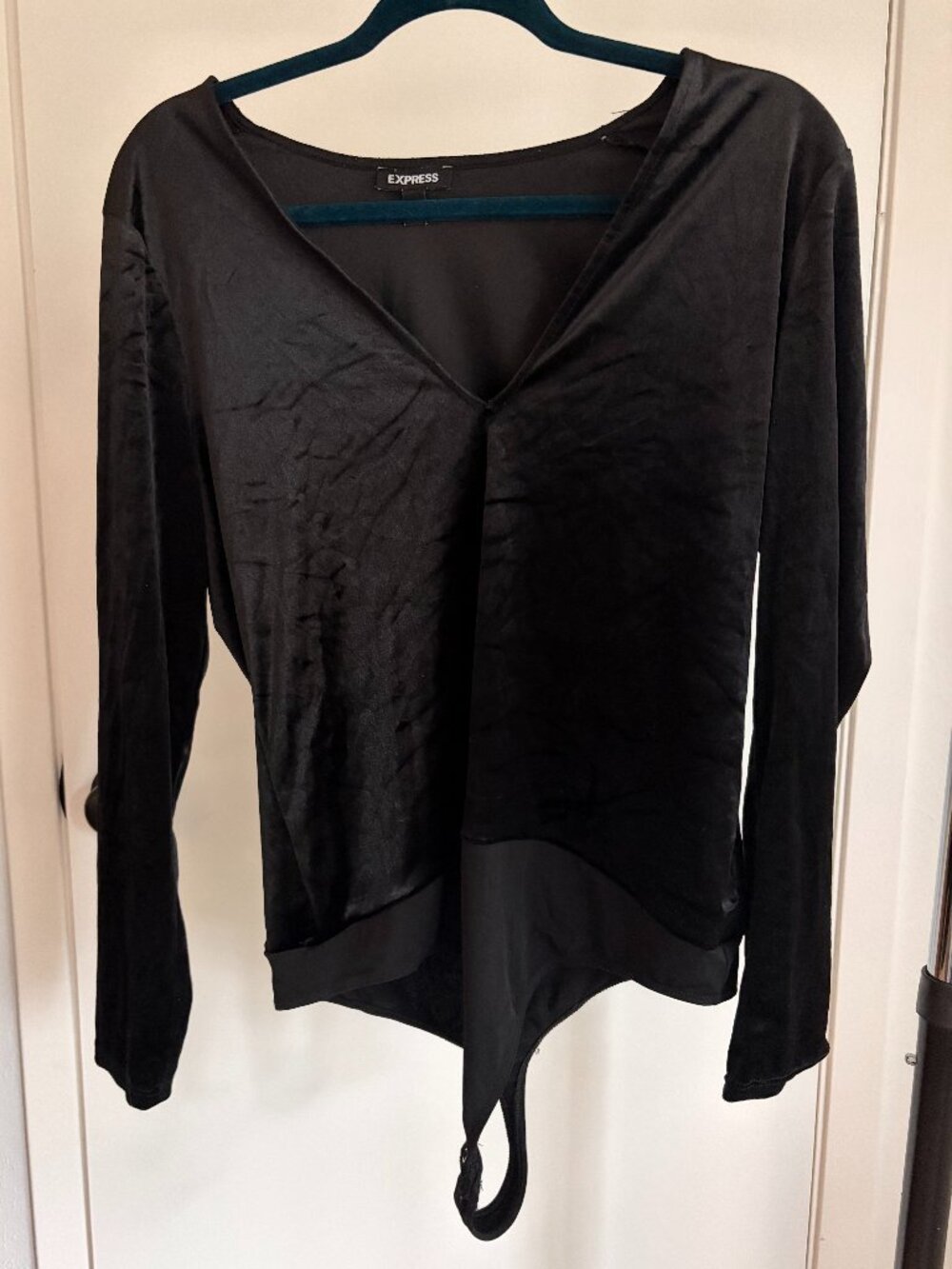Express Black Velour Bodysuit